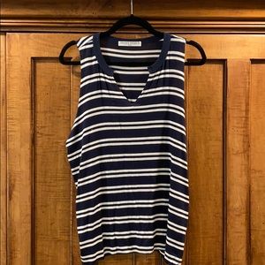 Blue and white tank top